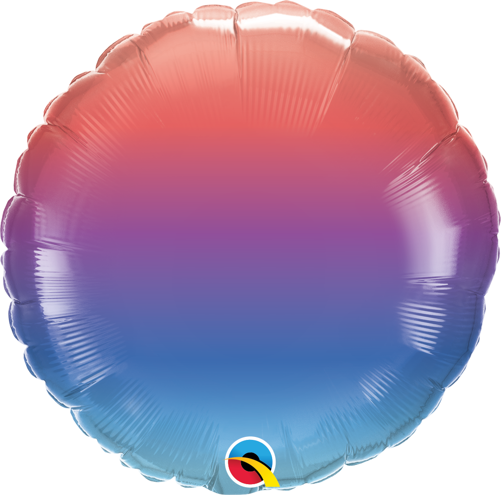 13268 - 1 X 18" ROUND WINTER OMBRE FOIL BALLOON (Unpackaged)