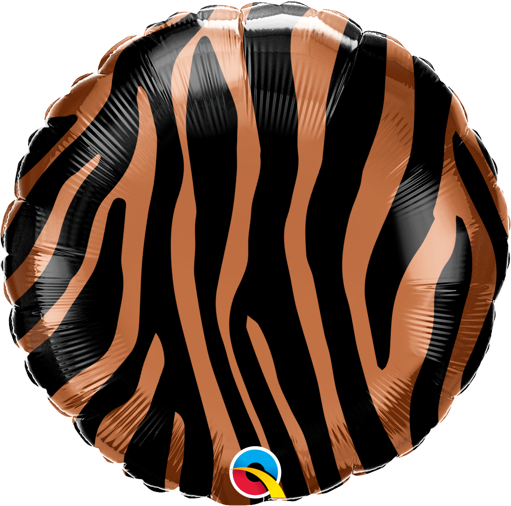 13334 - 18" ROUND TIGER STRIPES PATTERN FOIL BALLOON