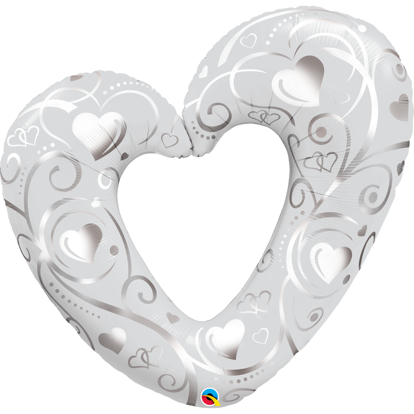 16304 - 42" SHAPE HEARTS & FILIGREE PEARL WHITE FOIL BALLOON