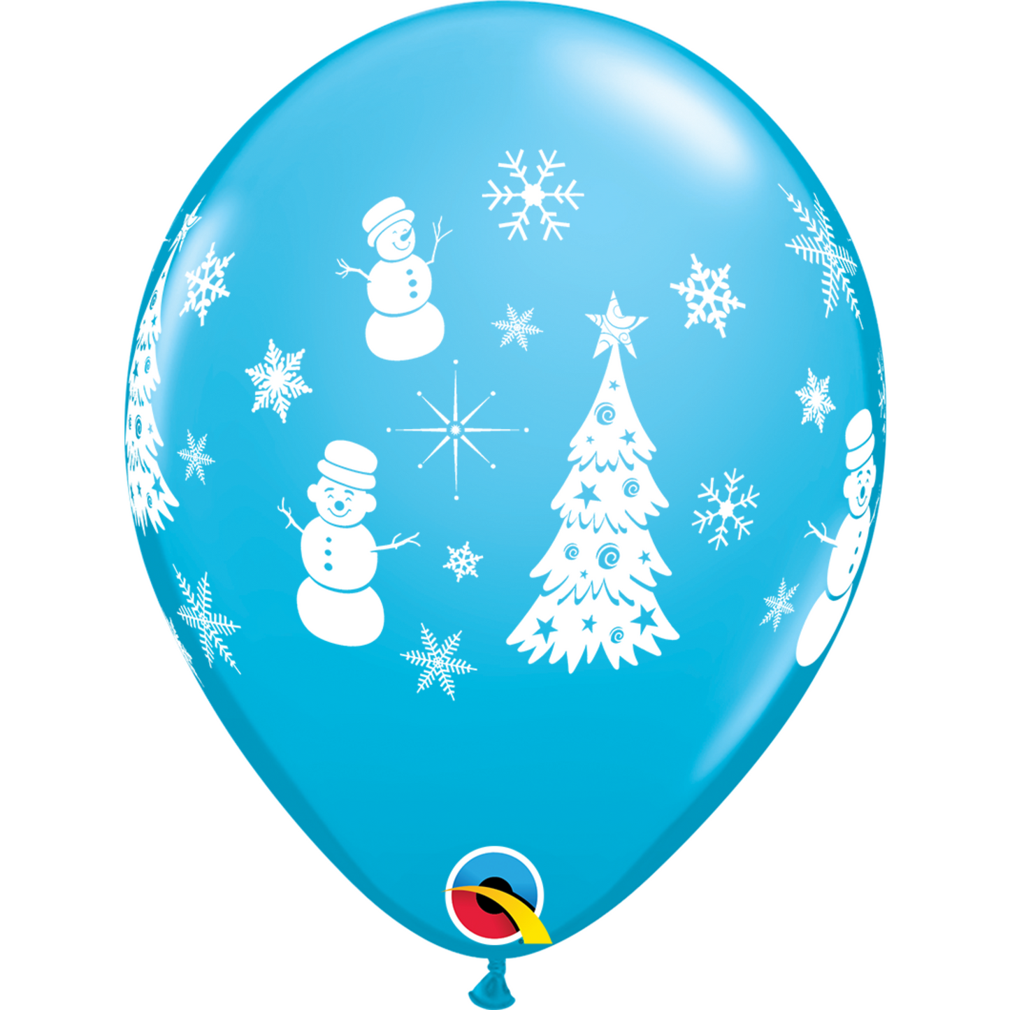 21606 - 6 X 11" ROBIN'S EGG BLUE LATEX BALLOONS FESTIVE WINTER SCENE