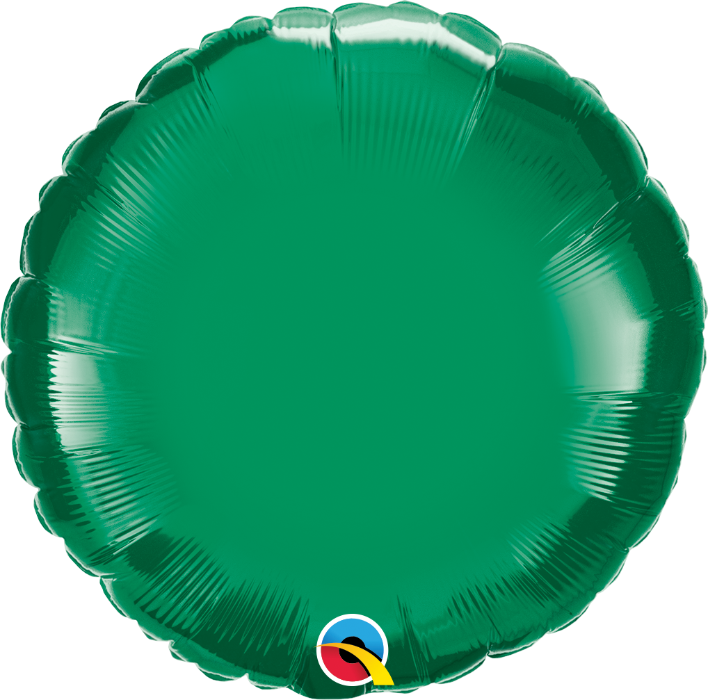 99642 - 1 X  18" ROUND EMERALD GREEN FOIL BALLOON