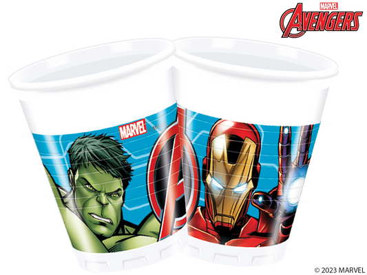 23579 - 8 X 200ML PLASTIC CUPS MIGHTY AVENGERS
