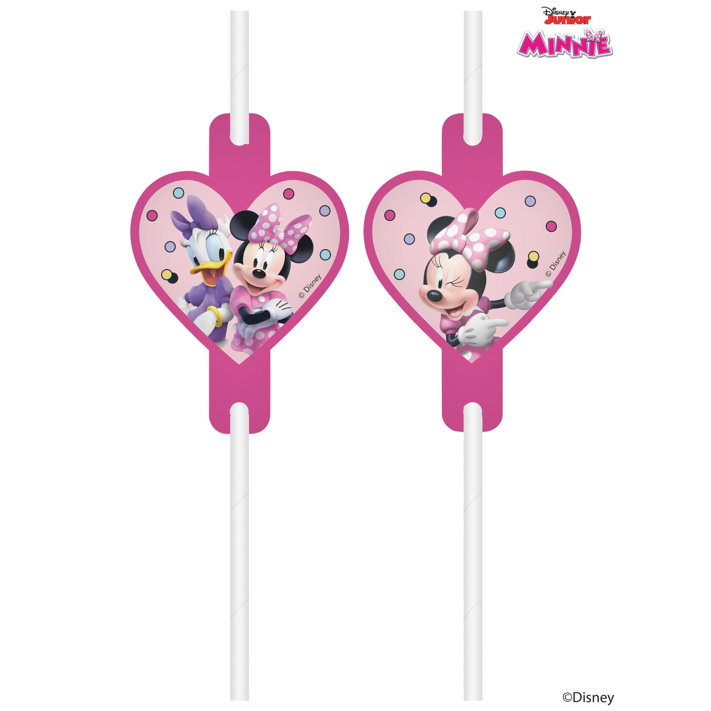 24355 - 4 X PAPER DRINKING STRAWS DISNEY MINNIE JUNIOR