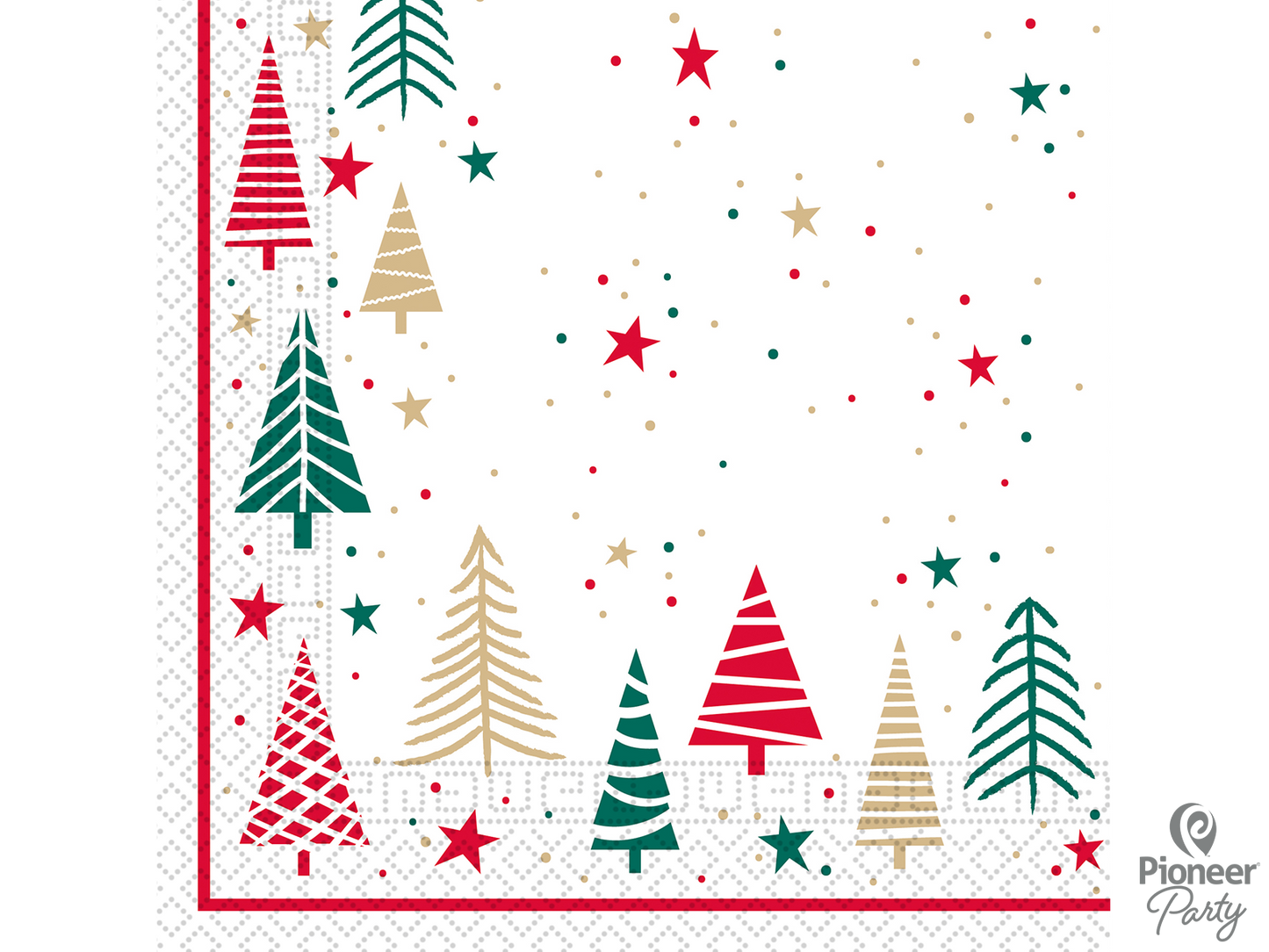 24813 - 20 X PAPER NAPKINS MULTICOLOUR XMAS FOREST