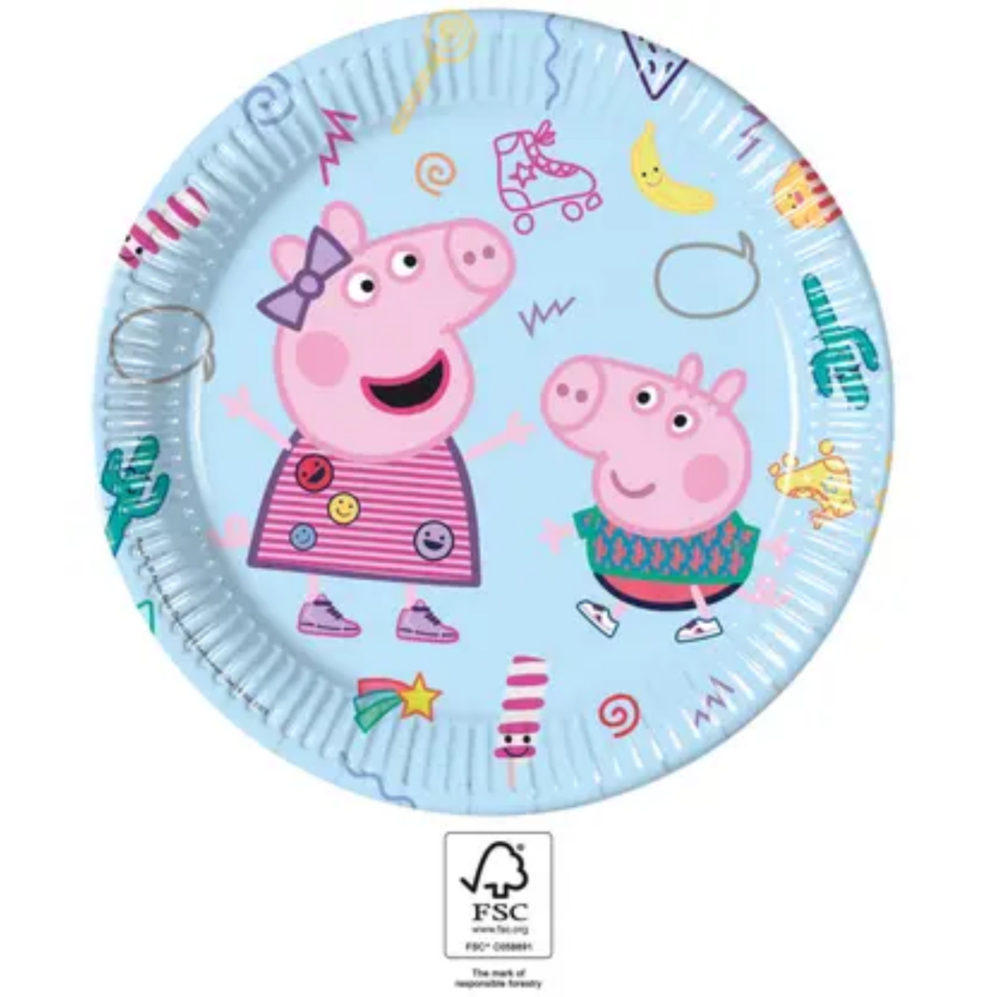 28074 - 8 X 23CM PAPER PLATES PEPPA PIG