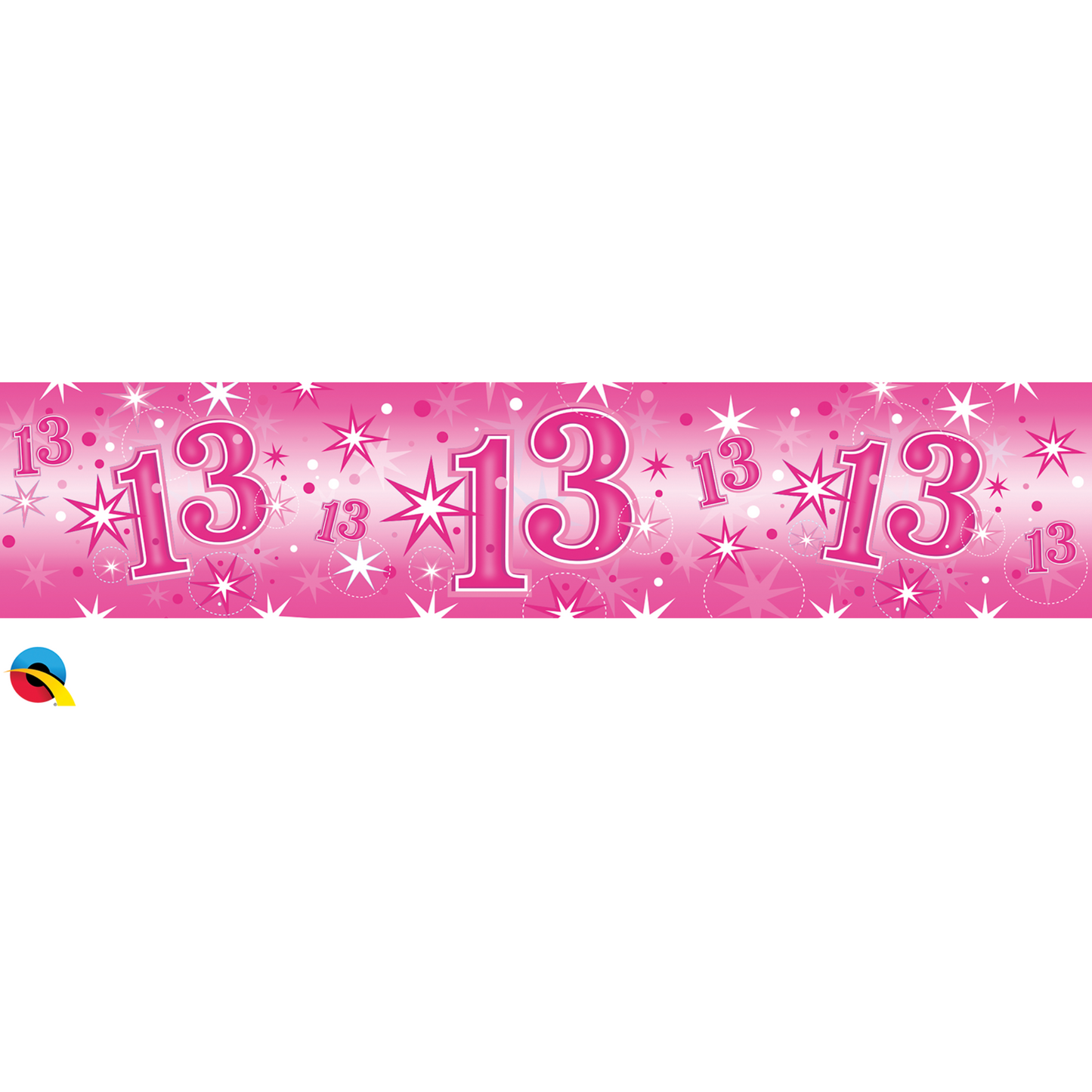 45556 - 1 X FOIL BANNER 2.6M AGE 13 PINK SPARKLE