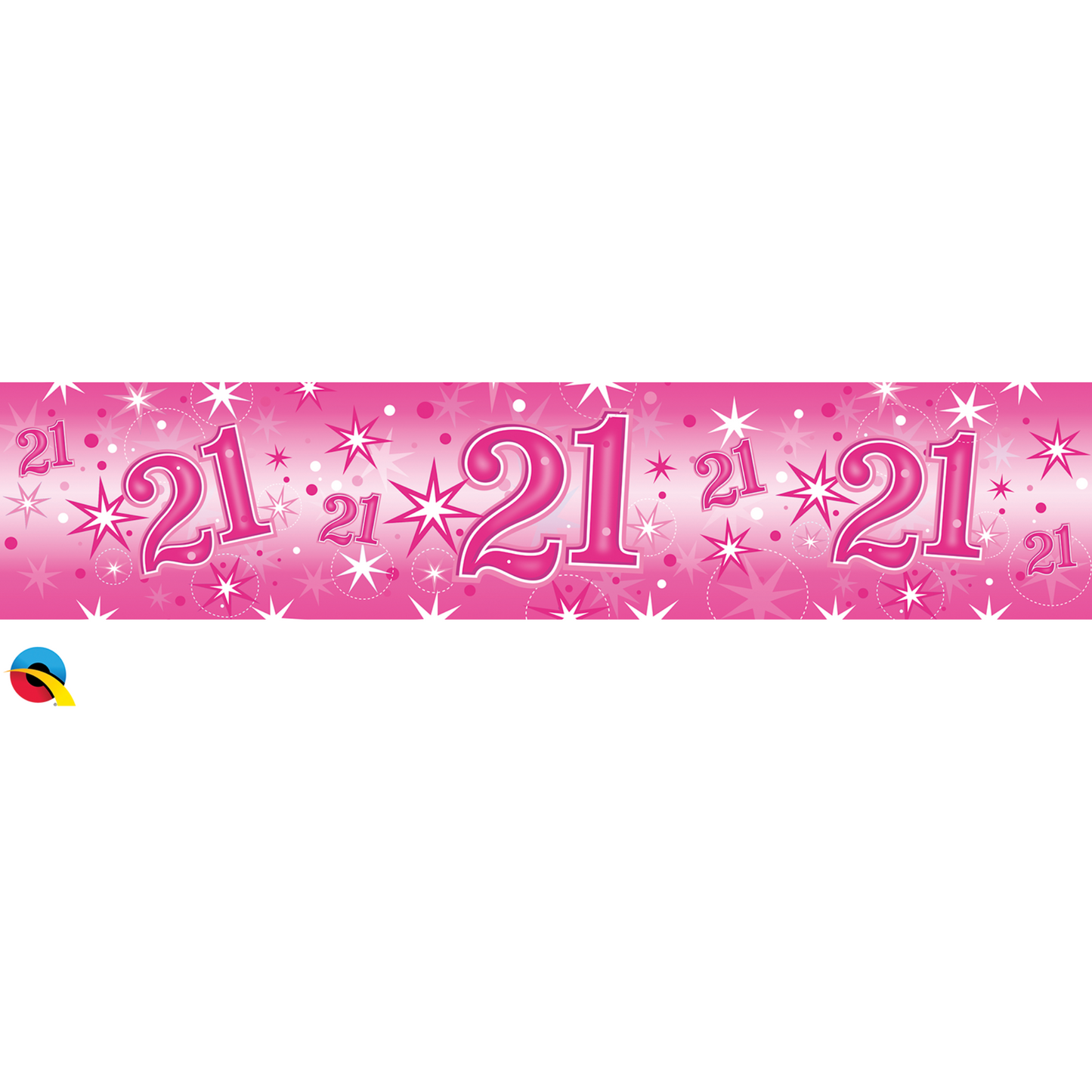 45560 - 1 X FOIL BANNER 2.6M AGE 21 PINK SPARKLE