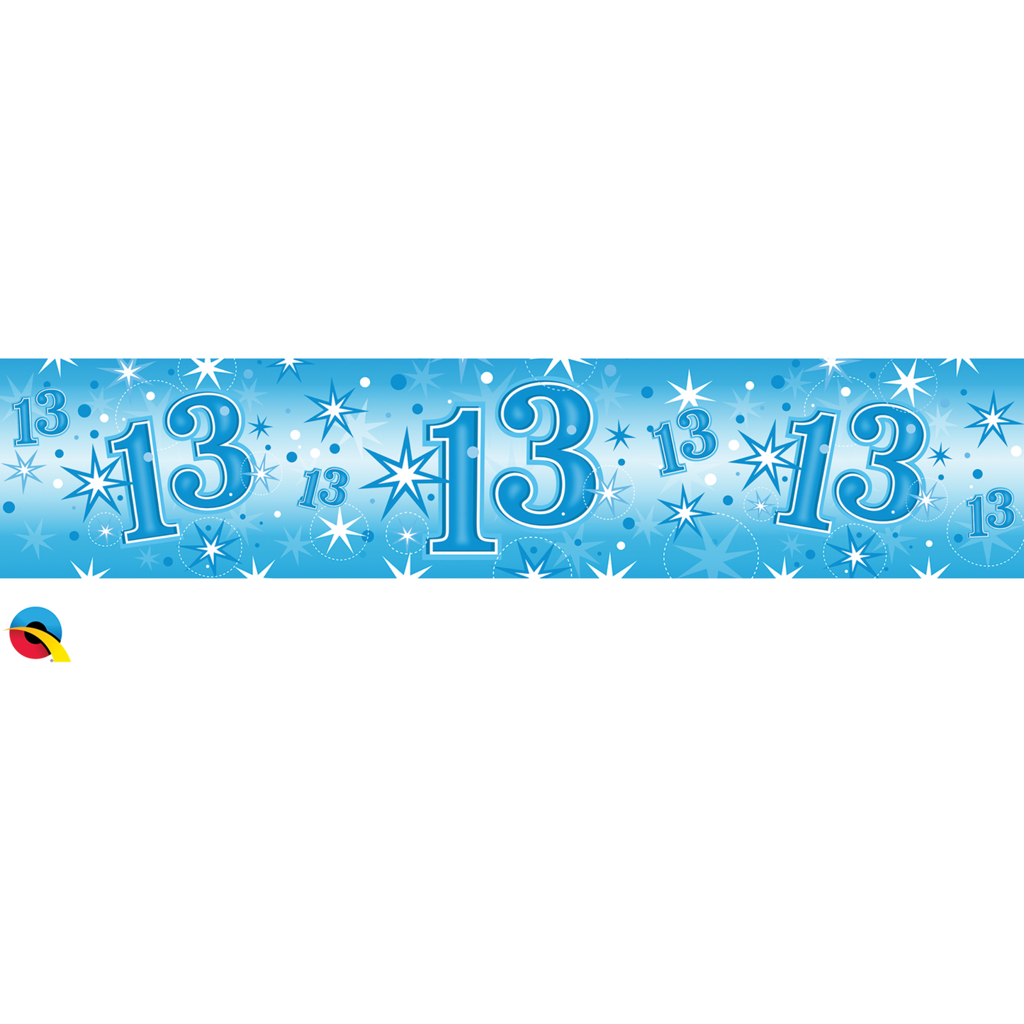 45565 - 1 X FOIL BANNER 2.6M AGE 13 BLUE SPARKLE