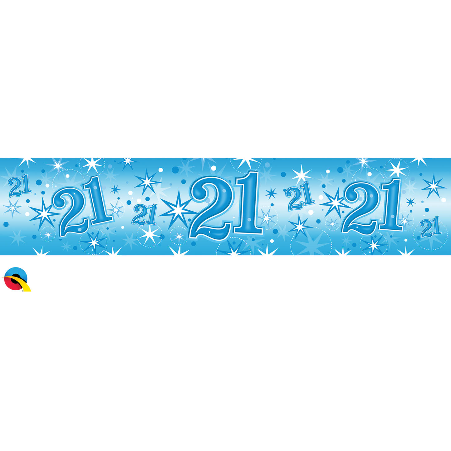 45569 - 1 X FOIL BANNER 2.6M AGE 21 BLUE SPARKLE