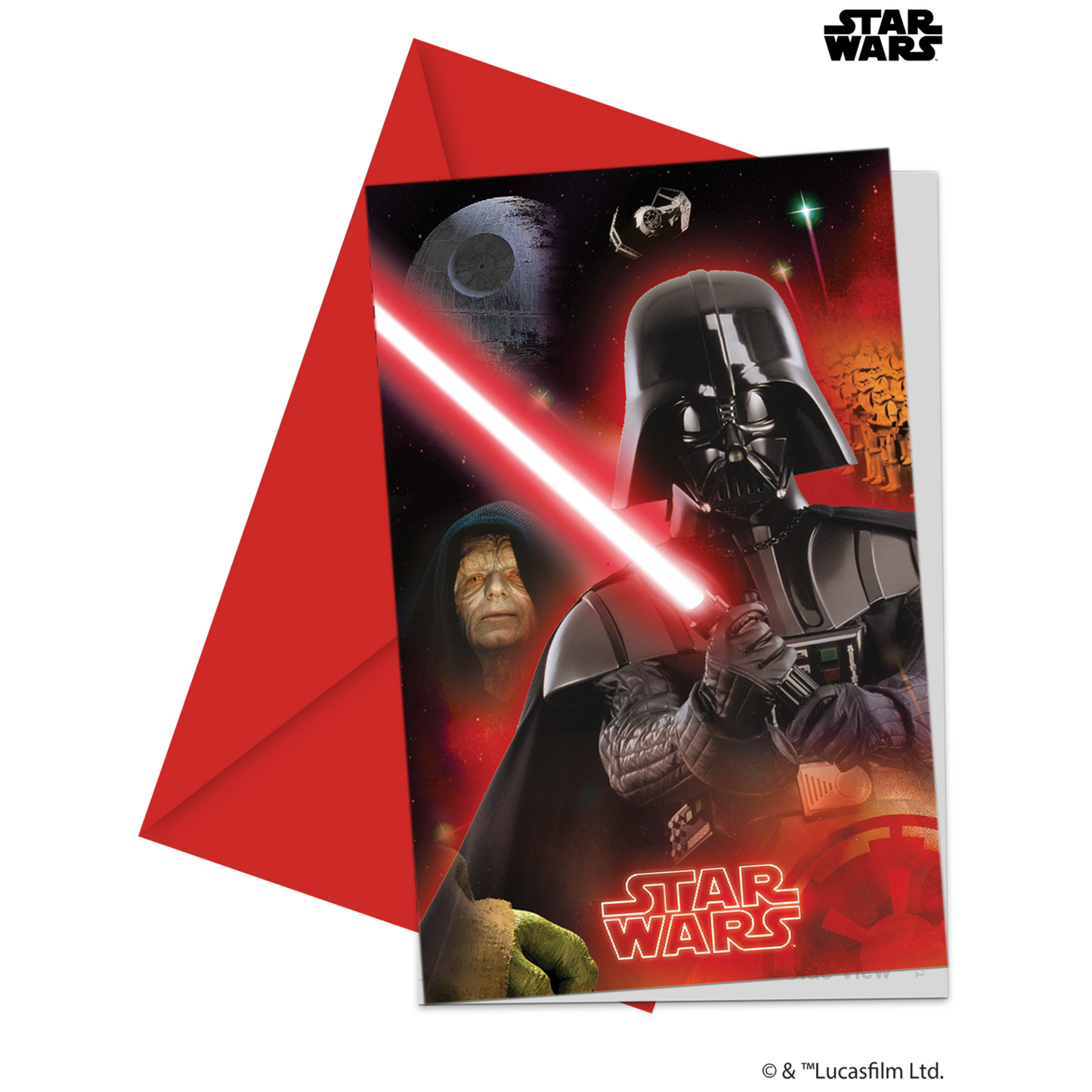 55757 - 6 X INVITATIONS & ENVELOPES STAR WARS