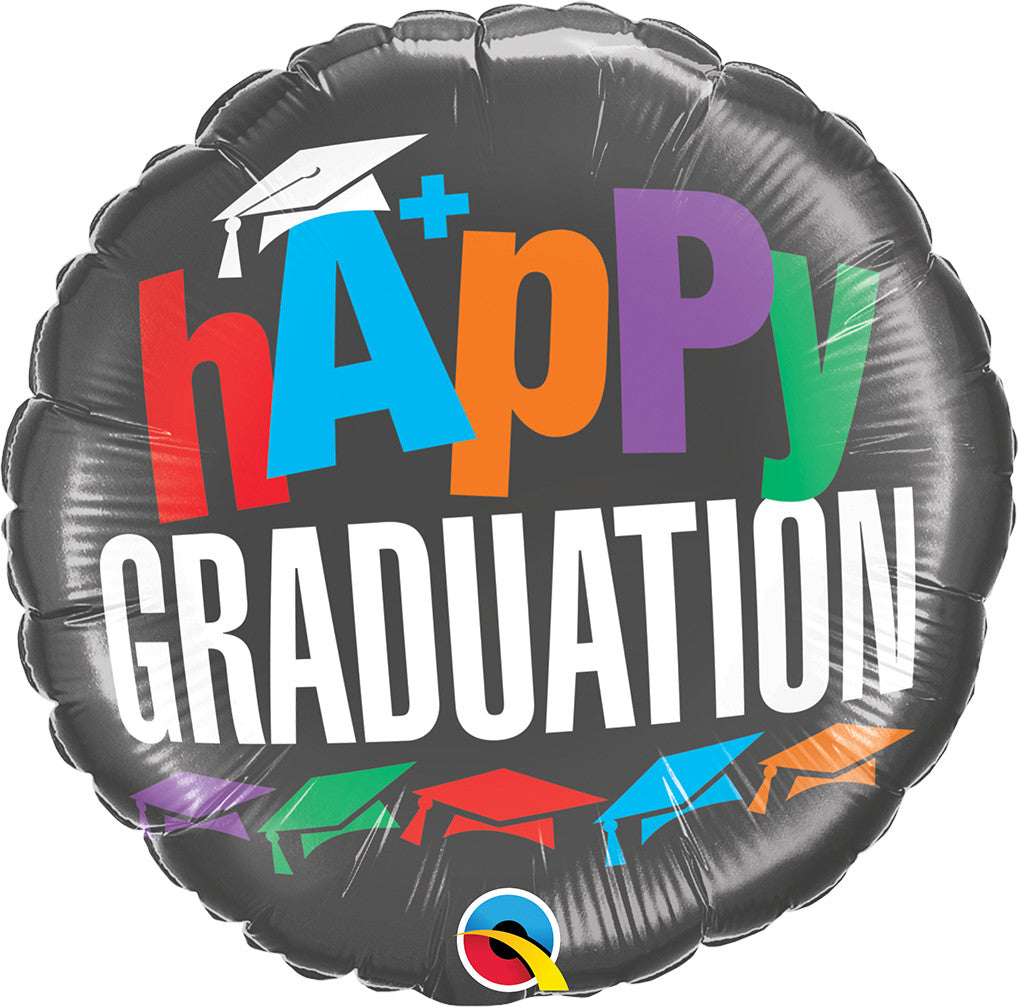 55844 - 1 X 18" ROUND A+ GRADUATION FOIL BALLOON