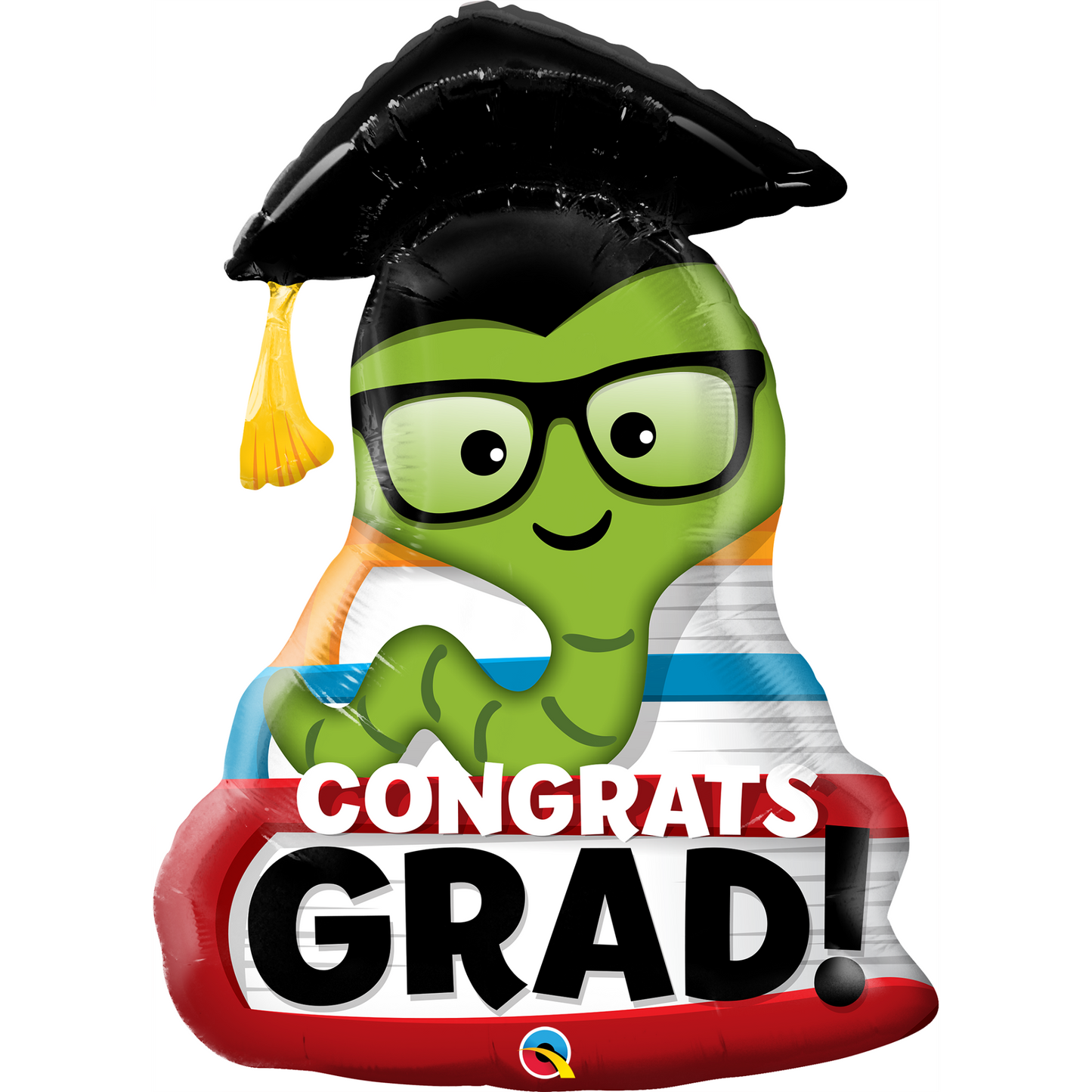 55873 - 37" SHAPE CONGRATS GRAD BOOKWORM FOIL BALLOON