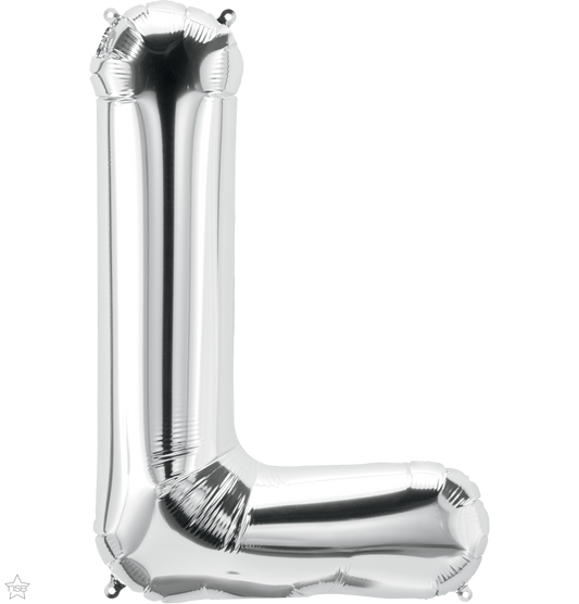 58960 - 34" LETTER PACKAGED L SILVER FOIL BALLOON