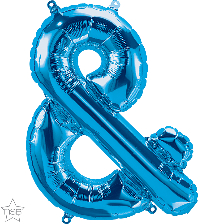 59756 - 1 X 16" SYMBOL AMPERSAND BLUE FOIL BALLOON