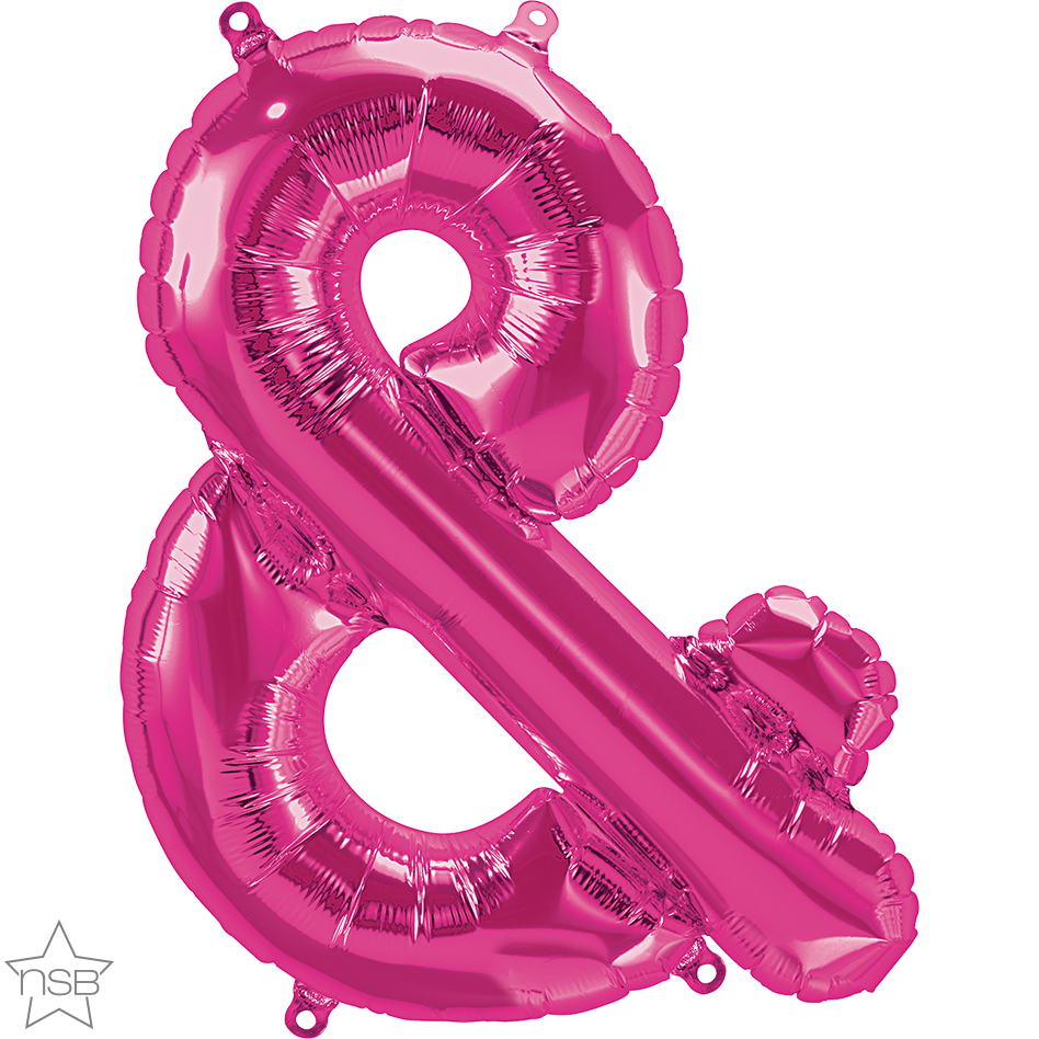 59762 - 1 X 16" SYMBOL AMPERSAND MAGENTA FOIL BALLOON