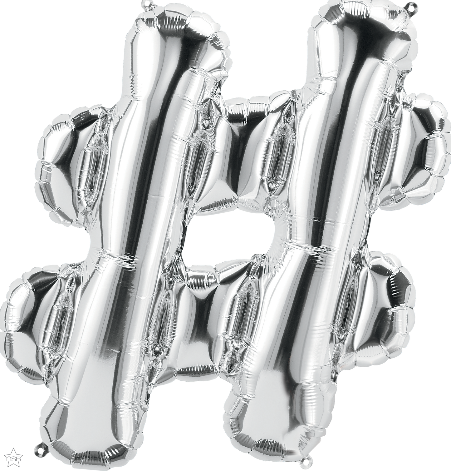 59820 - 34" SYMBOL PACKAGED HASHTAG SILVER FOIL BALLOON