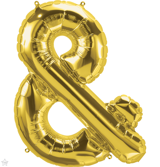 59905 - 34" SYMBOL PACKAGED AMPERSAND GOLD FOIL BALLOON