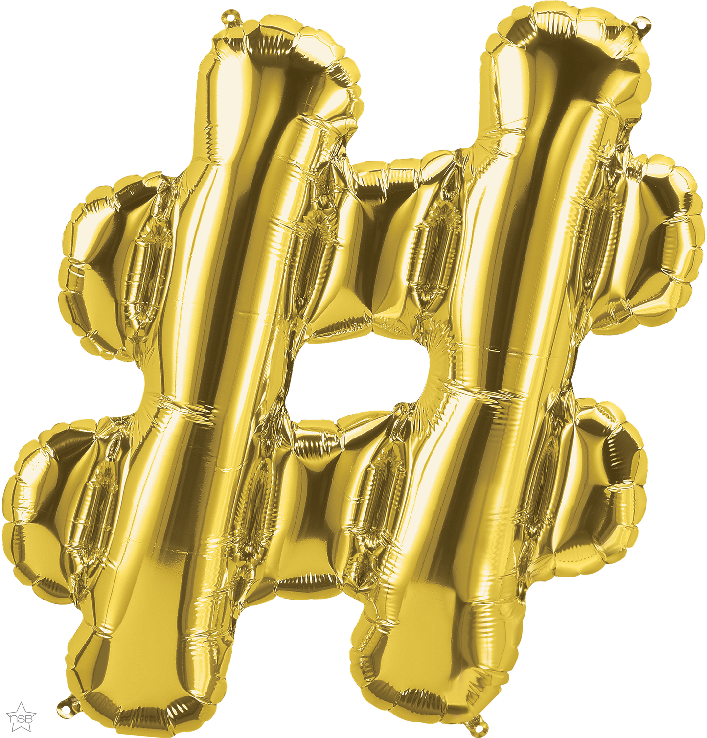 59909 - 34" SYMBOL PACKAGED HASHTAG GOLD FOIL BALLOON