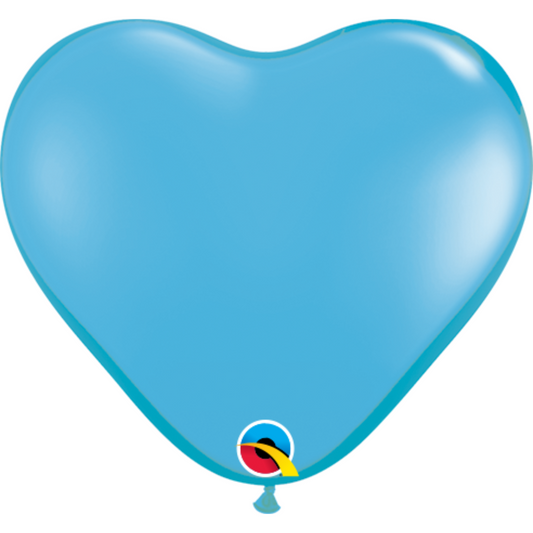 60189 - 100 X 6" HEART PALE BLUE LATEX BALLOONS