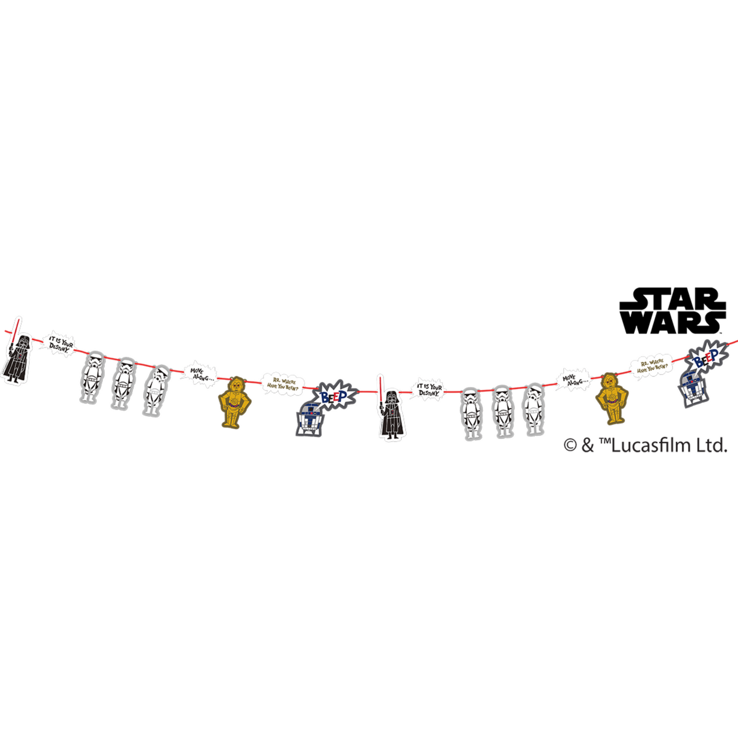 78358 - 1 X PAPER GARLAND STAR WARS PAPER CUT