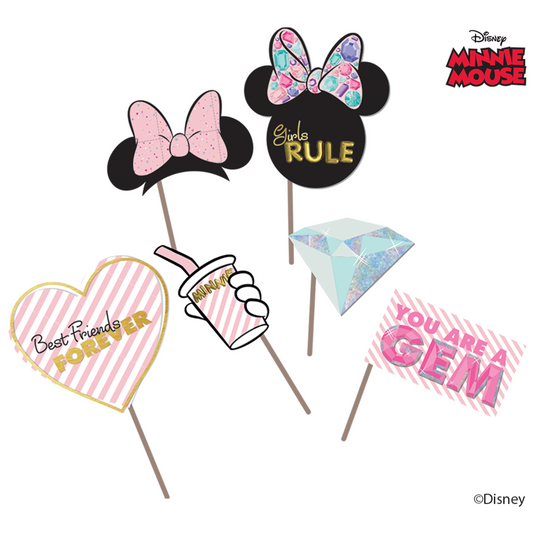 78380 - 6 X PHOTO PROPS DISNEY MINNIE PARTY GEM