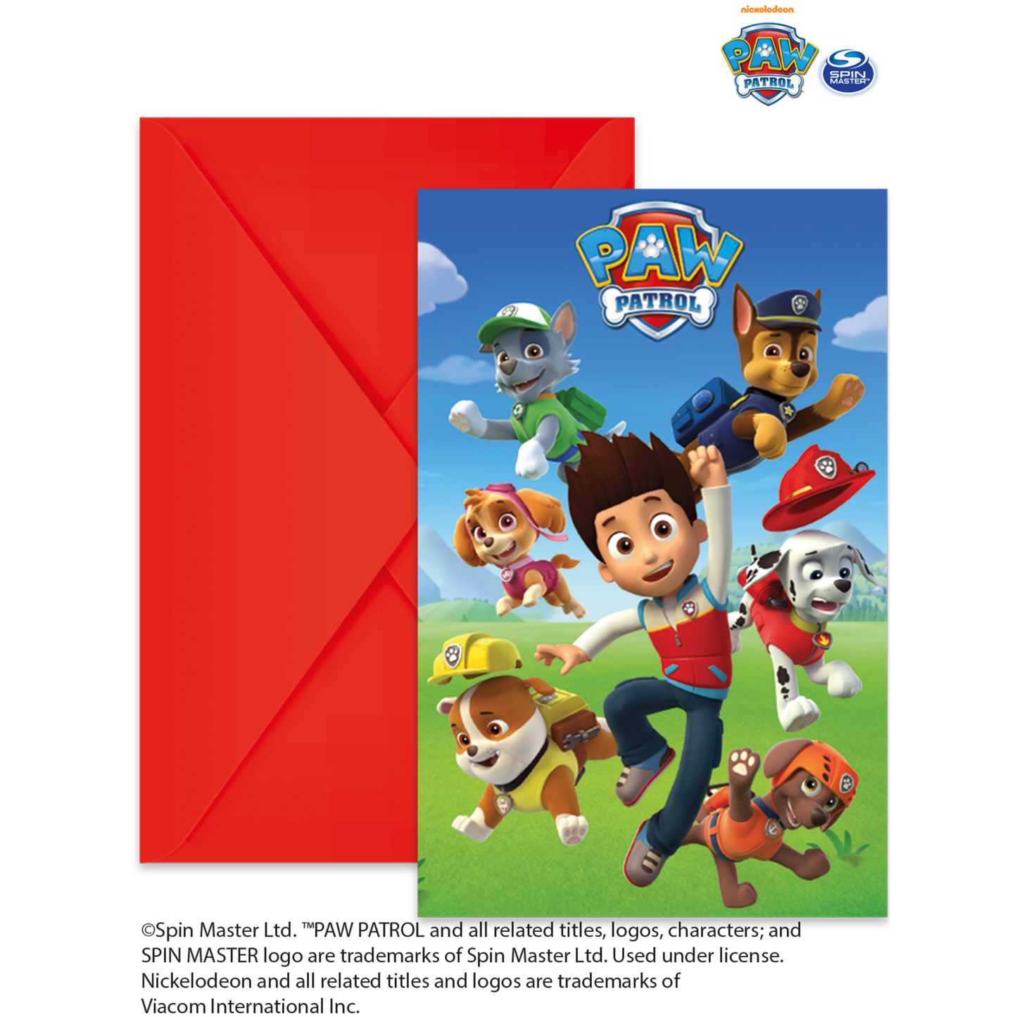 81370 - 6 X INVITATIONS & ENVELOPES PAW PATROL