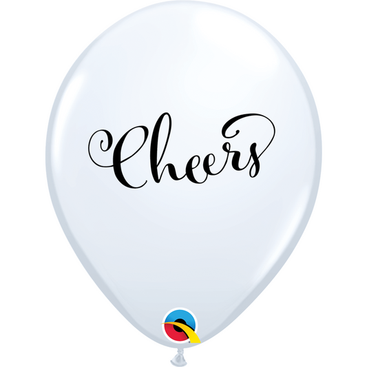 91142 - 6 X 11" WHITE LATEX BALLOONS SIMPLY CHEERS