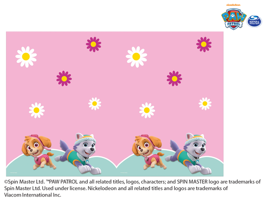 91456 - 1 X PARTY TABLE COVER PAW PATROL SKYE AND EVEREST