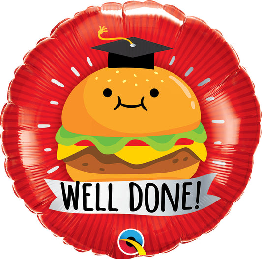 98468 - 1 X 18" ROUND WELL DONE GRAD FOIL BALLOON
