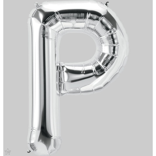 58968 - 34" LETTER PACKAGED P SILVER FOIL BALLOON