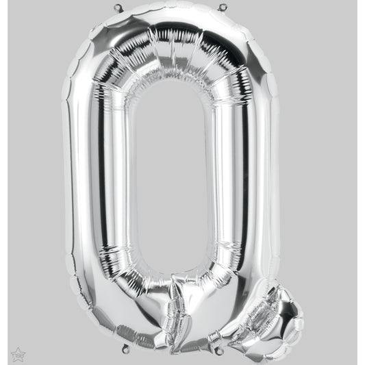 58970 - 34" LETTER PACKAGED Q SILVER FOIL BALLOON
