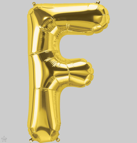 59291 - 34" LETTER PACKAGED F GOLD FOIL BALLOON