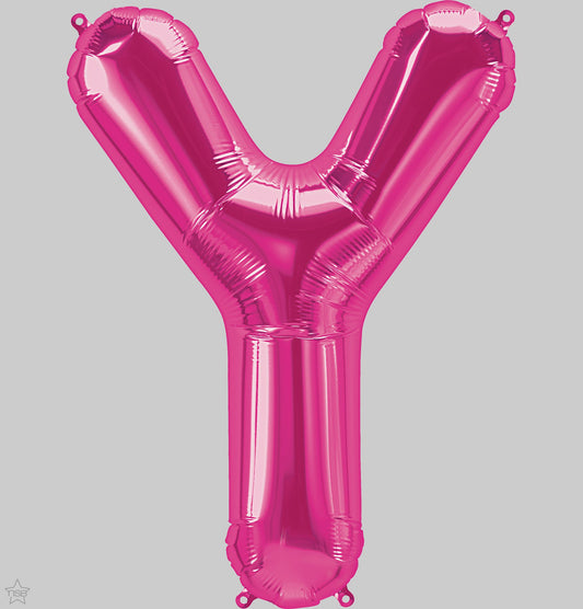 59652 - 34" LETTER PACKAGED Y MAGENTA FOIL BALLOON