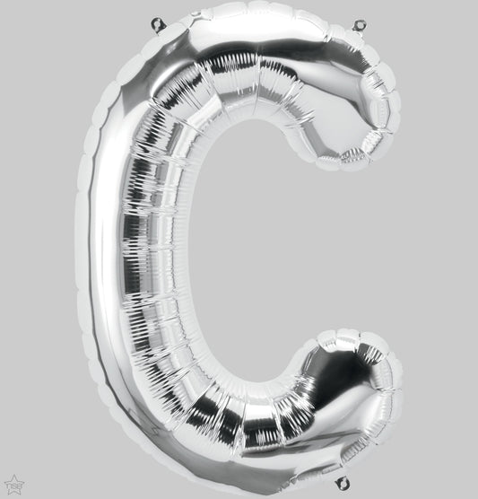 59660 - 34" LETTER PACKAGED C SILVER FOIL BALLOON