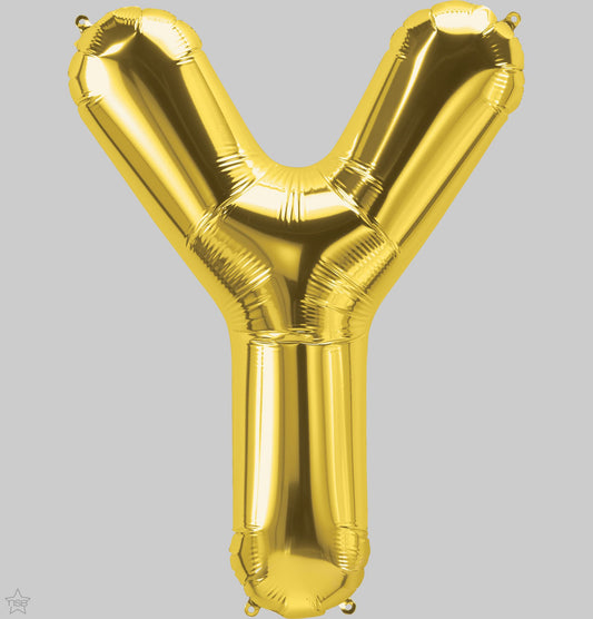 59960 - 34" LETTER PACKAGED Y GOLD FOIL BALLOON
